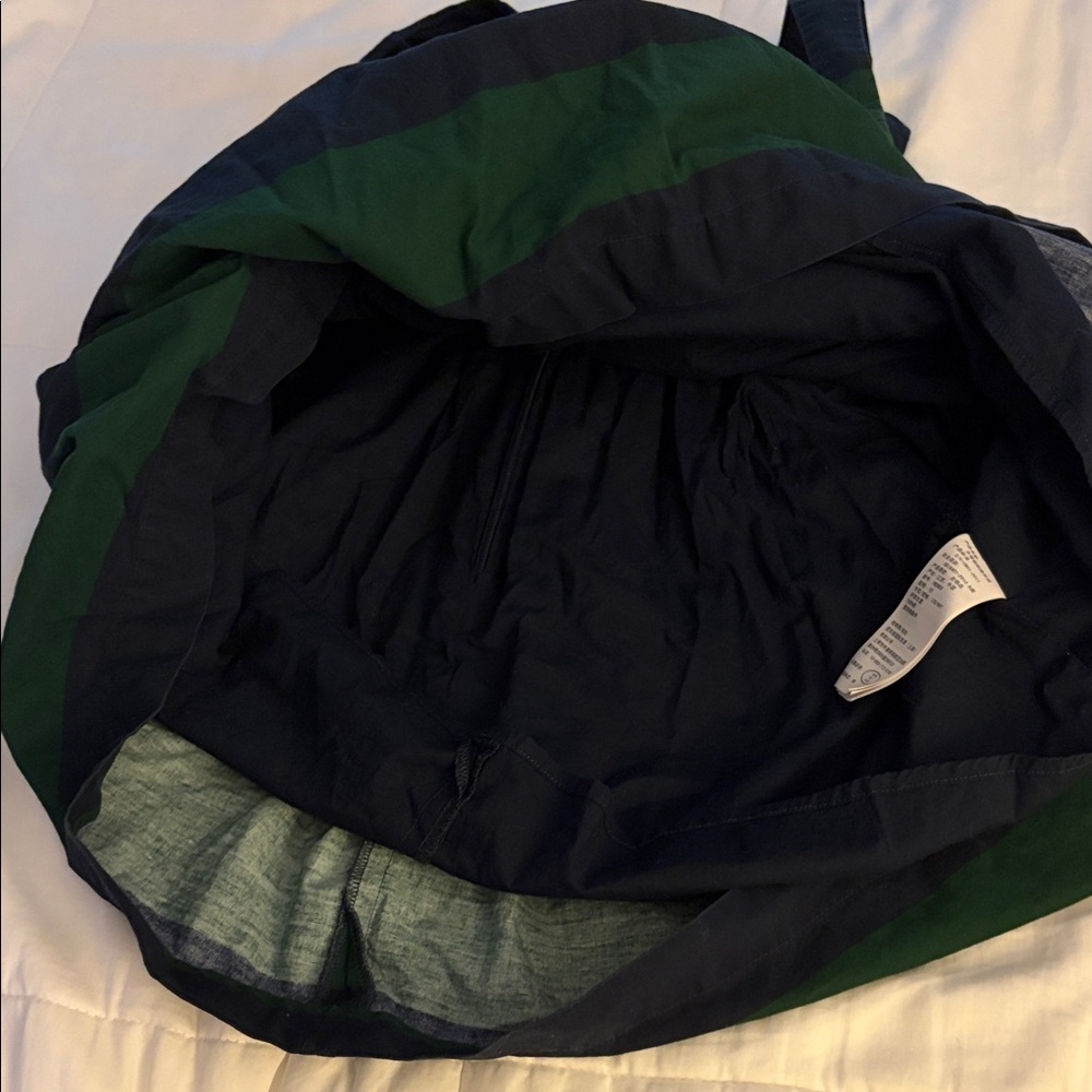 Abercrombie & Fitch Navy/Green Striped Girls Formal Dress With Waist Bow Size 10 - Picture 4 of 10
